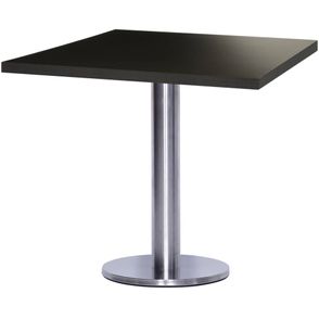 Mesa Georgia 80 cm Tampo Preto Quadrado Base Big em Inox - 39140