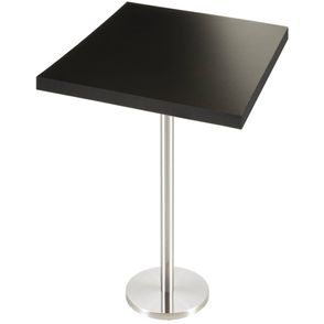 Mesa Bistro Georgia 60 cm Tampo Preto Quadrado Base Inox -39148