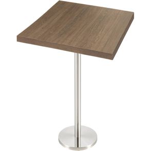 Mesa Bistro Georgia 60 cm Tampo Imbuia Quadrado Base Inox- 39149