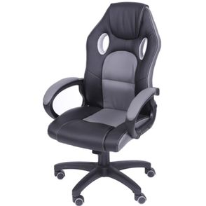 Cadeira Office Racer V16 Preta com Detalhe Cinza Base Nylon - 39276