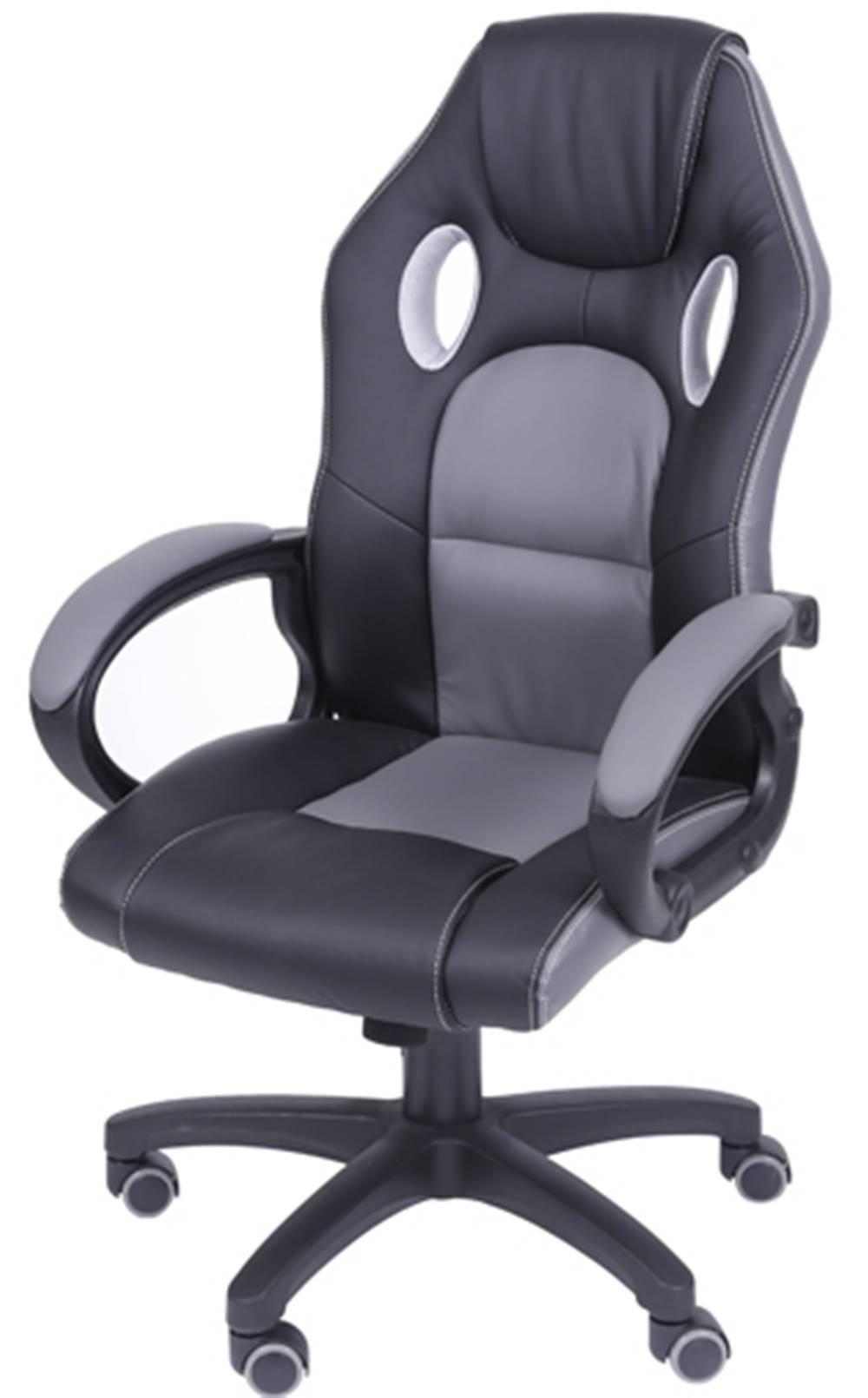 Cadeira Office Racer V16 Preta com Detalhe Cinza Base Nylon - 39276
