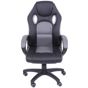 Cadeira Office Racer V16 Preta com Detalhe Cinza Base Nylon - 39276