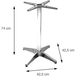 Mesa Nebraska 60 cm Tampo Branco Quadrada Base em Aluminio - 39286