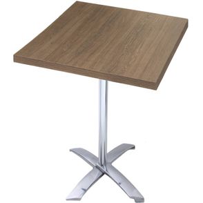 Mesa Nevada 70 cm Tampo Imbuia Quadrado Base Aluminio - 30648