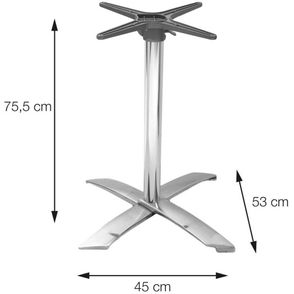 Mesa Nevada 70 cm Tampo Imbuia Quadrado Base Aluminio - 30648