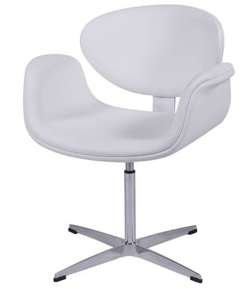Poltrona Tulipa Branca Base 4 Pontas Aluminio - 24511