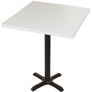 Mesa Virginia 70 cm Tampo Branco Quadrado Base Ferro Pintado Preto - 39320