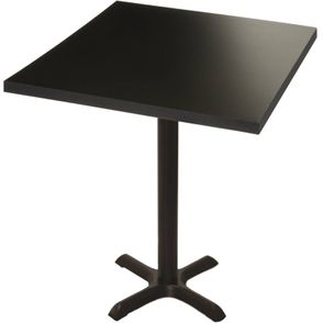 Mesa Virginia 80 cm Tampo Preto Quadrado Base Ferro Pintado Preto - 39324