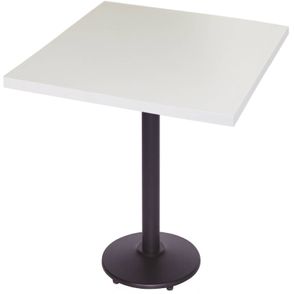 Mesa Luisiana 60 cm Tampo Branco Quadrado Base Ferro Pintado Preto - 39409