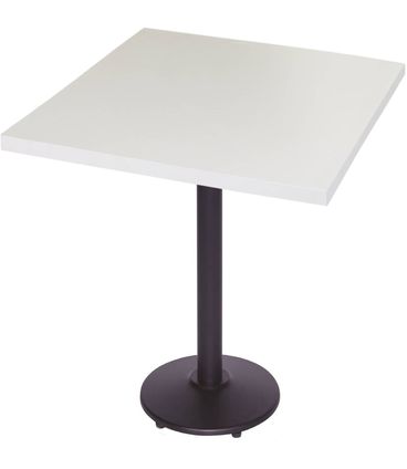 Mesa Luisiana 60 cm Tampo Branco Quadrado Base Ferro Pintado Preto - 39409