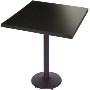 Mesa Luisiana 80 cm Tampo Preto Quadrado Base Ferro Pintado Preto - 39419
