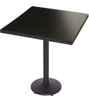 Mesa Luisiana 80 cm Tampo Preto Quadrado Base Ferro Pintado Preto - 39419