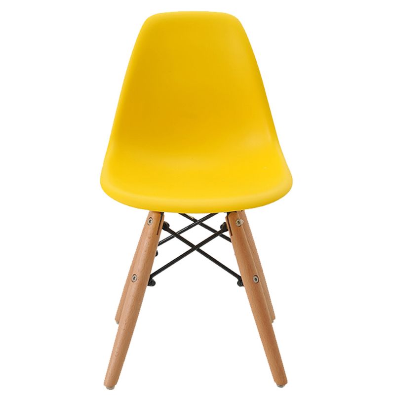 CadeiraINFANTILEiffelPolipropilenoAmareloBaseMadeira