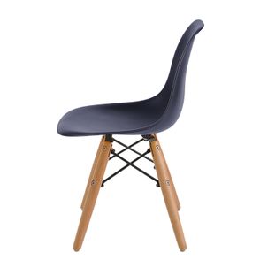 Cadeira INFANTIL Eames Polipropileno Preta com Base Madeira - 40603