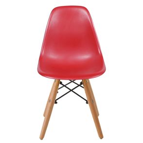 Cadeira INFANTIL Eames Polipropileno Vermelho com Base Madeira - 40605