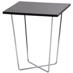 Mesa Lateral Breno Tampo MDF Preto Base Cromada 45 cm (LARG) - 41256