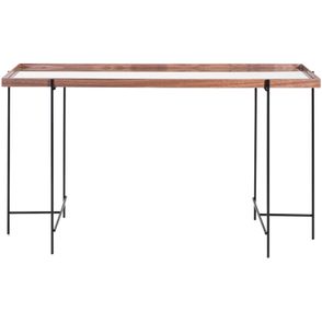 Aparador Tijuca Tampo Nogueira Espelho Base Preta 138cm - 41367