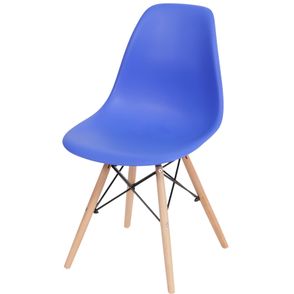 Cadeira Eames Polipropileno Azul Escuro Base Madeira - 40791