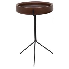 Mesa Apoio Tray Alta Castanho Base Preta 56 cm - 41566