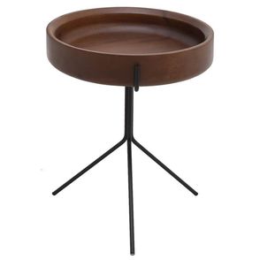 Mesa Apoio Tray Baixa Castanho Base Preta 43 cm - 41568