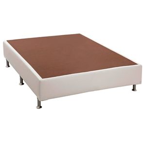 Base de Cama Box Courino Branco Viuva 128 cm (LARG) Alta - 42764