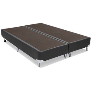 Base de Cama Box Courino Cinza Queen 158 cm (LARG) Alta - 42793