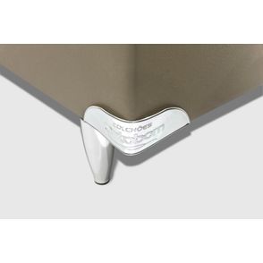 Base de Cama Box Courino Bege Solteiro 88 cm (LARG) Baixa - 42796