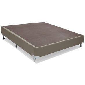 Base de Cama Box Courino Bege Viuva 128 cm (LARG) Baixa - 42797