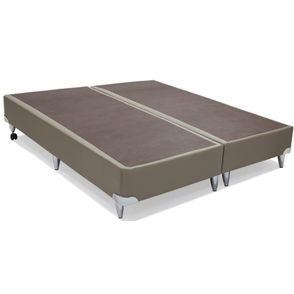 Base de Cama Box Courino Bege King 186 cm (LARG) Baixa - 42800