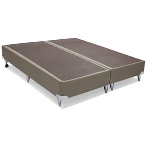 Base de Cama Box Courino Bege Queen 158 cm (LARG) Alta - 42837