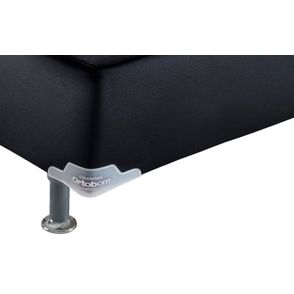 Base de Cama Box Courino Preto Viuva 128 cm (LARG) Alta - 42854