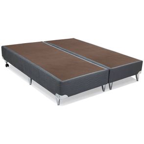 Base de Cama Box Camurca Cinza Queen 158 cm (LARG) Baixa - 42862