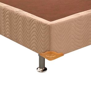 Base de Cama Box Camurca Bege Viuva 128 cm (LARG) Baixa - 42881