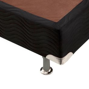 Base de Cama Box Camurca Preto Queen 158 cm (LARG) Baixa - 42895