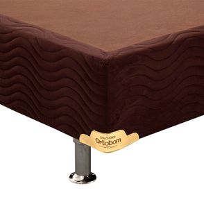 Base de Cama Box Camurca Marrom Solteiro 88 cm (LARG) Baixa - 42904