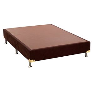 Base de Cama Box Camurca Marrom Casal 138 cm (LARG) Alto - 42912