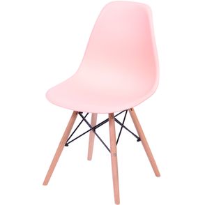 Cadeira Eames Polipropileno Salmao Base Madeira - 43038