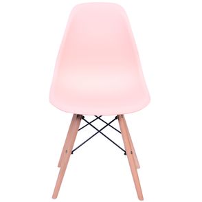 Cadeira Eames Polipropileno Salmao Base Madeira - 43038