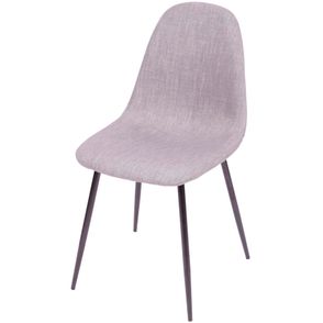 Cadeira Robin Linho Cinza com Base Preta - 43085