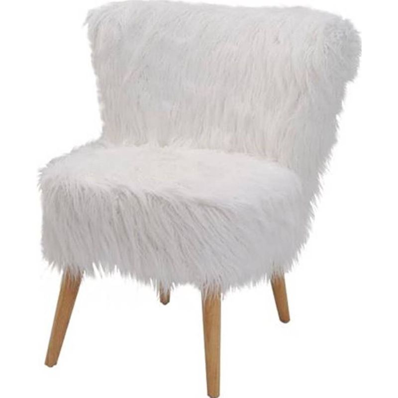 PoltronaMilaBrancaEstofadaPeleSinteticaBaseMadeira