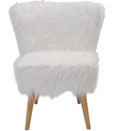 Poltrona Mila Branca Estofada Pele Sintetica Base Madeira - 43298