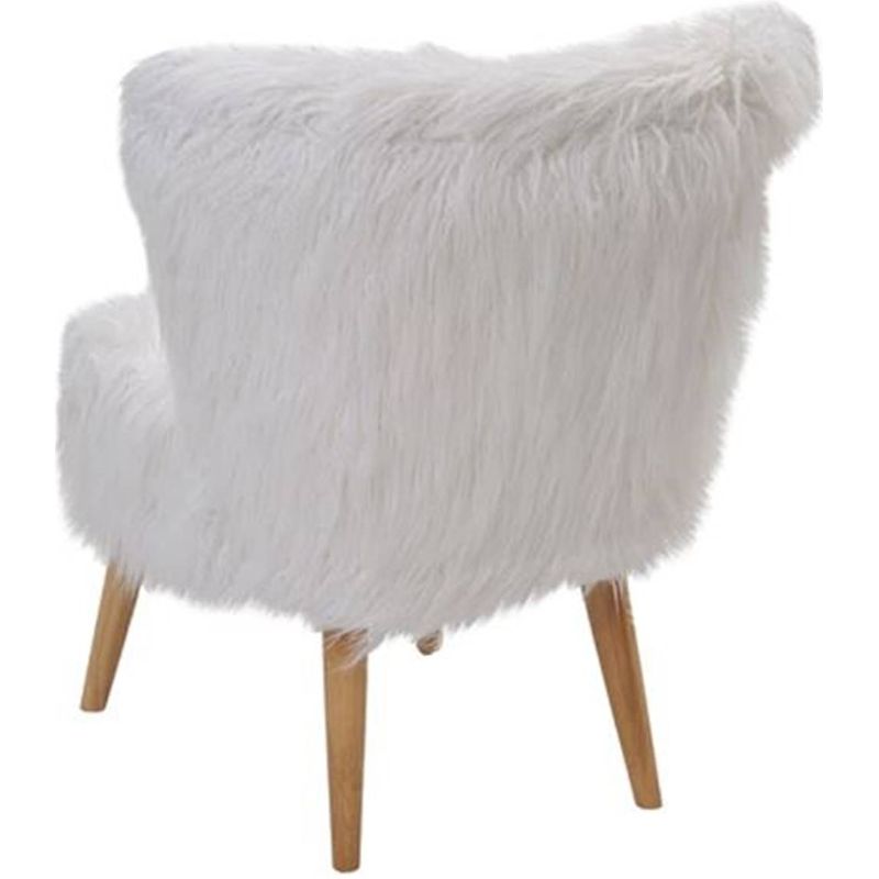 PoltronaMilaBrancaEstofadaPeleSinteticaBaseMadeira