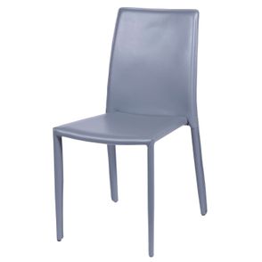 Cadeira Bali Estofada Couro Ecologico Cinza - 15003