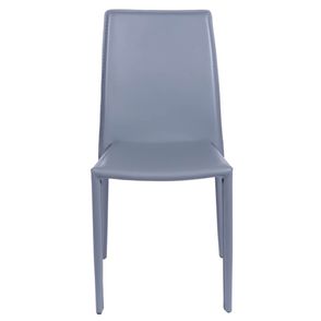 Cadeira Bali Estofada Couro Ecologico Cinza - 15003