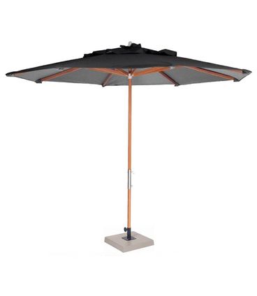 Ombrelone Leblon Preto em Madeira 2,00 MT (LARG) Base 49x49 cm Central com Tecido Bagun - 44253