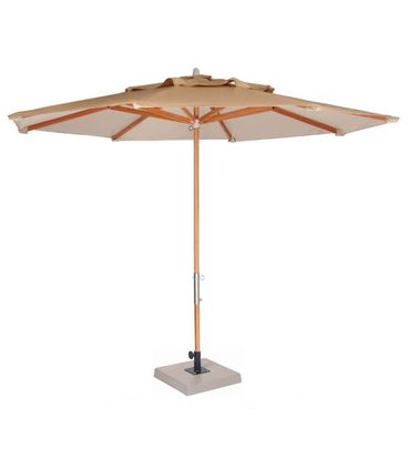 Ombrelone Leblon Creme em Madeira 2,40 MT (LARG) Base 49x49 cm Central com Tecido Bagun - 44274