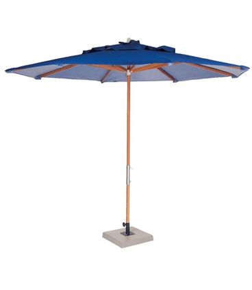 Ombrelone Leblon Azul Marinho em Madeira 2,90 MT (LARG) Base 49x49 cm Central com Tecido Bagun - 44283