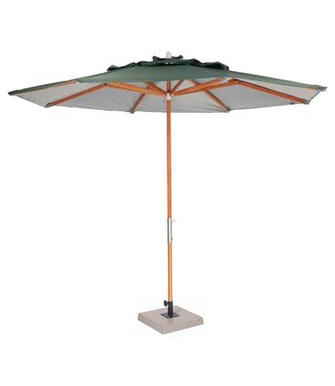 Ombrelone Leblon Verde Militar em Madeira 2,90 MT (LARG) Base 49x49 cm Central com Tecido Bagun - 44301