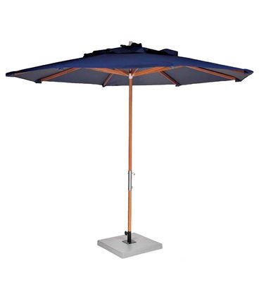 Ombrelone Leblon Azul Royal em Madeira 2,40 MT (LARG) Base 65x65 cm Central com Tecido Bagun - 44319