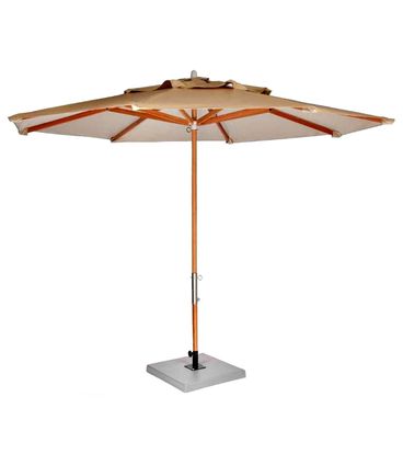 Ombrelone Leblon Creme em Madeira 2,40 MT (LARG) Base 65x65 cm Central com Tecido Bagun - 44322